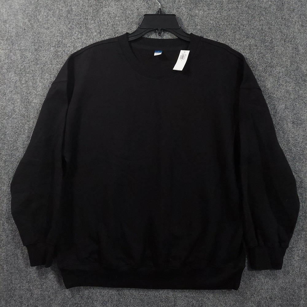 Old Navy Sweatshirt Womens Small Black SoComfy Fleece Pullover Cozy Crewneck